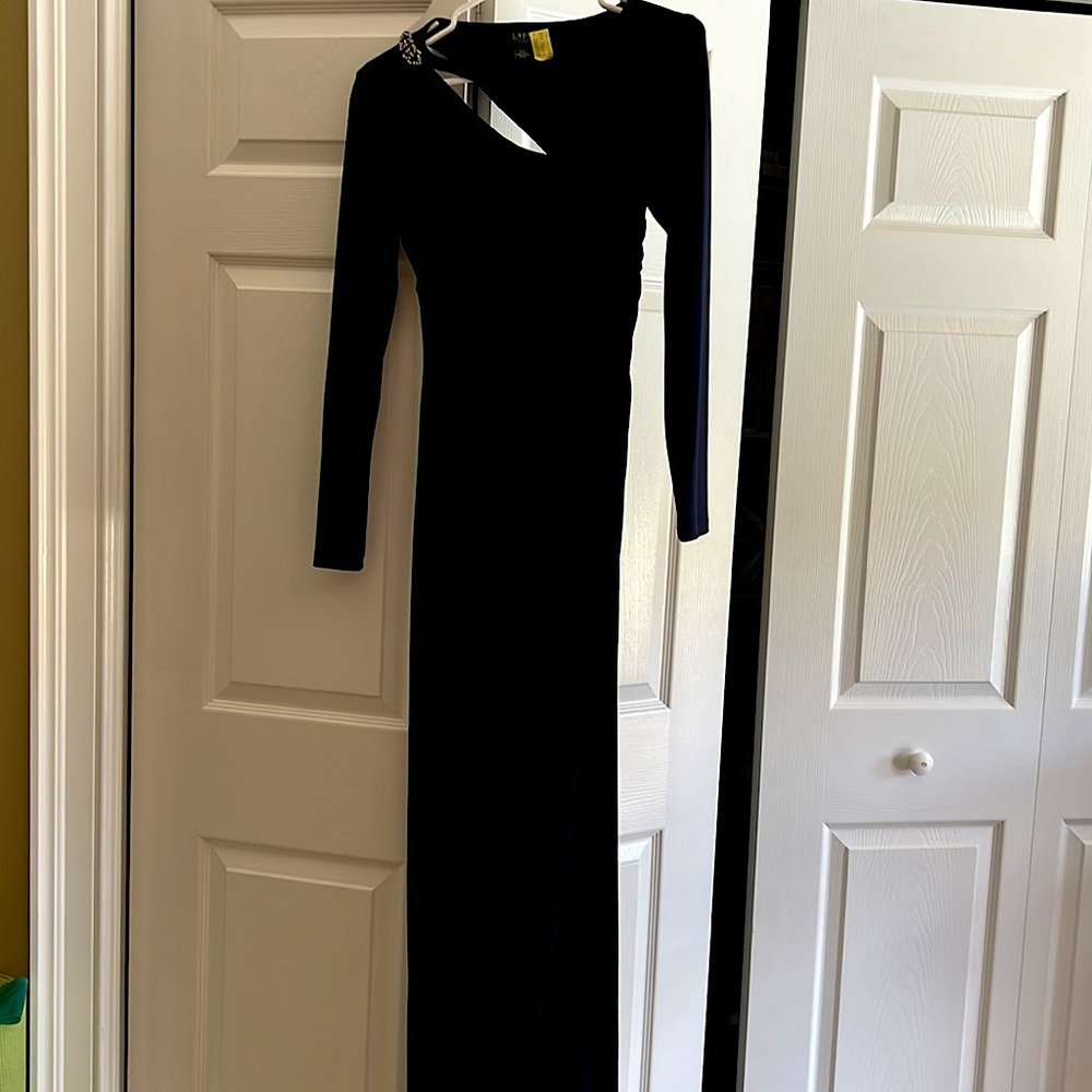 Navy Blue Evening Gown.